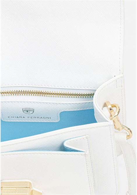 White women's bag with golden logo plate CHIARA FERRAGNI | 76SB4BF4ZS522003